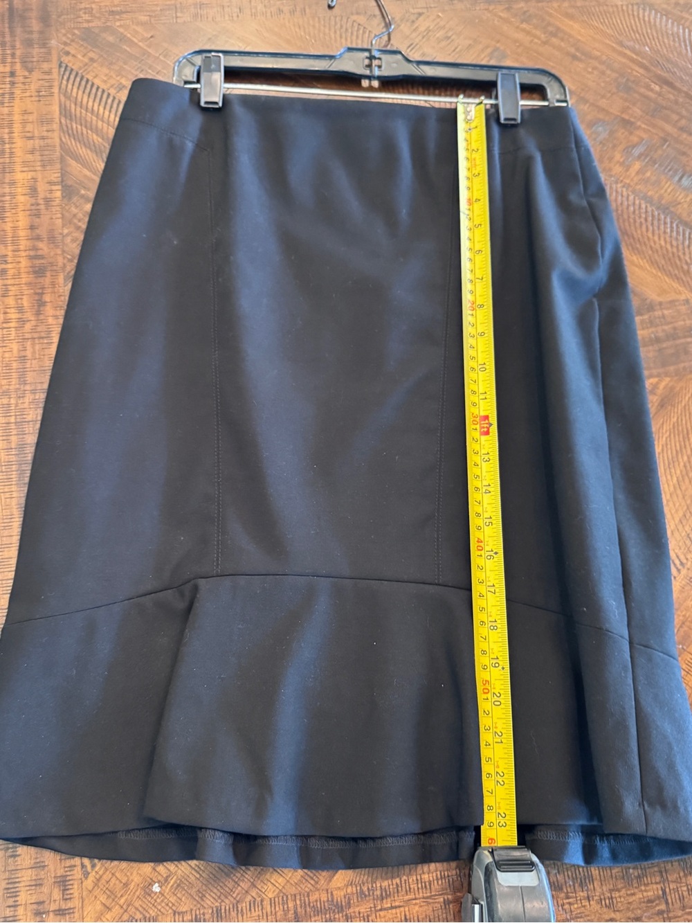 White House Black Market Black Pencil Skirt with Flounce Hem - Picture 4 of 4